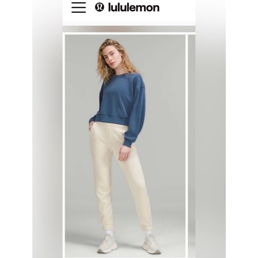 Lululemon Softstreme Relaxed High Rise Pant White Opal Size 2 Joggers Pockets